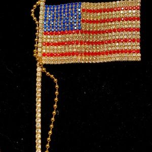 Large Rhinestone American Flag pin